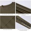 imageBASSDASH Fishing T Shirts for Men UV Sun Protection UPF 50 Long Sleeve Tee TShirtBrownBlack Logo