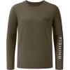 imageBASSDASH Fishing T Shirts for Men UV Sun Protection UPF 50 Long Sleeve Tee TShirtBrownBlack Logo