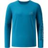 imageBASSDASH Fishing T Shirts for Men UV Sun Protection UPF 50 Long Sleeve Tee TShirtEmerald BlueGrey Logo