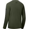imageBASSDASH Fishing T Shirts for Men UV Sun Protection UPF 50 Long Sleeve Tee TShirtOlive GreenBlack Logo