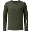 imageBASSDASH Fishing T Shirts for Men UV Sun Protection UPF 50 Long Sleeve Tee TShirtOlive GreenBlack Logo