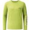 imageBASSDASH Fishing T Shirts for Men UV Sun Protection UPF 50 Long Sleeve Tee TShirtPear GreenDark Grey Logo
