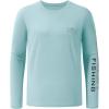 imageBASSDASH Fishing T Shirts for Men UV Sun Protection UPF 50 Long Sleeve Tee TShirtPowder BlueGrey Logo