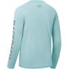 imageBASSDASH Fishing T Shirts for Men UV Sun Protection UPF 50 Long Sleeve Tee TShirtPowder BlueGrey Logo