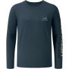 imageBASSDASH Fishing T Shirts for Men UV Sun Protection UPF 50 Long Sleeve Tee TShirtStone BlueGrey Logo