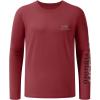 imageBASSDASH Fishing T Shirts for Men UV Sun Protection UPF 50 Long Sleeve Tee TShirtWashed RedGrey Logo