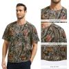imageBASSDASH Mens Camo Shirt UPF 50 WrinkleFree Breathable Short Sleeve UV Protection TShirt for Hunting Hiking SR02MAutumn Forest
