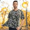 imageBASSDASH Mens Camo Shirt UPF 50 WrinkleFree Breathable Short Sleeve UV Protection TShirt for Hunting Hiking SR02MGreen Vegetation Camo