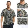 imageBASSDASH Mens Camo Shirt UPF 50 WrinkleFree Breathable Short Sleeve UV Protection TShirt for Hunting Hiking SR02MGreen Vegetation Camo