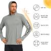 imageBASSDASH Mens UPF 50 Graphic Fishing Hoodie Shirts UV Sun Protection Long Sleeve Moisture Wicking Performance FS48MAsh GreyRainbow Trout