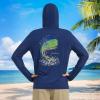 imageBASSDASH Mens UPF 50 Graphic Fishing Hoodie Shirts UV Sun Protection Long Sleeve Moisture Wicking Performance FS48MDark BlueMahi