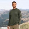 imageBASSDASH Mens UPF 50 Graphic Fishing Hoodie Shirts UV Sun Protection Long Sleeve Moisture Wicking Performance FS48MOlive GreenSalmon