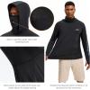 imageBASSDASH Mens UPF 50 Graphic Fishing Hoodie Shirts with Mask Pocket UV Long Sleeve Moisture Wicking FS47MBlackBlue Marlin