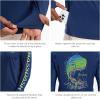 imageBASSDASH Mens UPF 50 Graphic Fishing Hoodie Shirts with Mask Pocket UV Long Sleeve Moisture Wicking FS47MDark BlueMahi