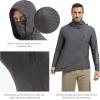 imageBASSDASH Mens UPF 50 Graphic Fishing Hoodie Shirts with Mask Pocket UV Long Sleeve Moisture Wicking FS47MHeather GreyFlag Bass