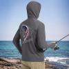 imageBASSDASH Mens UPF 50 Graphic Fishing Hoodie Shirts with Mask Pocket UV Long Sleeve Moisture Wicking FS47MHeather GreyFlag Bass