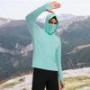 imageBASSDASH Mens UPF 50 Graphic Fishing Hoodie Shirts with Mask Pocket UV Long Sleeve Moisture Wicking FS47MSeafoamJumping Marlin
