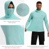 imageBASSDASH Mens UPF 50 Graphic Fishing Hoodie Shirts with Mask Pocket UV Long Sleeve Moisture Wicking FS47MSeafoamJumping Marlin