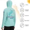 imageBASSDASH Mens UPF 50 Graphic Fishing Hoodie Shirts with Mask Pocket UV Long Sleeve Moisture Wicking FS47MSeafoamJumping Marlin