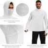 imageBASSDASH Mens UPF 50 Graphic Fishing Hoodie Shirts with Mask Pocket UV Long Sleeve Moisture Wicking FS47MWhiteSalmon
