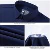 imageBASSDASH Mens UPF 50 Short Sleeve Snap Button Down Shirt Regular Fit Woven Two Pockets Casual Dress ShirtsNavy Blue