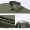 imageBASSDASH Mens UPF 50 Short Sleeve Snap Button Down Shirt Regular Fit Woven Two Pockets Casual Dress ShirtsOil Green