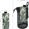 imageBassdash Tactical Molle Water Bottle Pouch with Carabiner Foldable Mesh Holder Bag for Travel Fishing Hunting Hiking Outdoor Activities