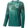 imageBASSDASH FS14M Mens Camo Gradient Performance Long Sleeve Fishing Shirt UPF50Green Scales Gradient