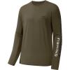 imageBASSDASH Fishing T Shirts for Men UV Sun Protection UPF 50 Long Sleeve Tee TShirtBrownBlack Logo