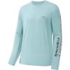 imageBASSDASH Fishing T Shirts for Men UV Sun Protection UPF 50 Long Sleeve Tee TShirtPowder BlueGrey Logo