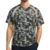 imageBASSDASH Mens Camo Shirt UPF 50 WrinkleFree Breathable Short Sleeve UV Protection TShirt for Hunting Hiking SR02MGreen Vegetation Camo