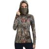 imageBASSDASH Womens UPF 50 Camo Hunting Hoodie with Neck Gaiter Breathable Performance Long Sleeve Fishing Hooded Tee FS03W