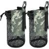 imageBassdash Tactical Molle Water Bottle Pouch with Carabiner Foldable Mesh Holder Bag for Travel Fishing Hunting Hiking Outdoor Activities