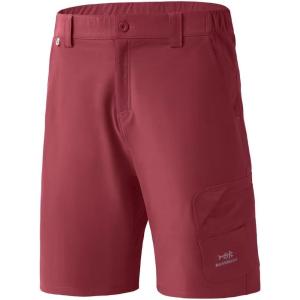 imageBASSDASH 105 Mens Fishing Cargo Shorts Quick Dry UPF 50 Water Resistant FP01MWash Red