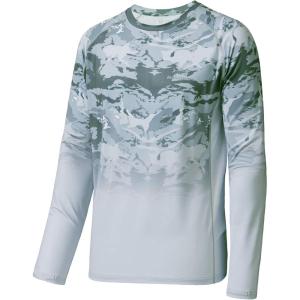 imageBASSDASH FS14M Mens Camo Gradient Performance Long Sleeve Fishing Shirt UPF50Abstract Grey Marble Gradient