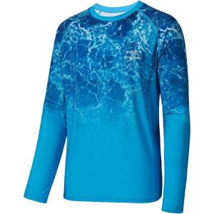 imageBASSDASH FS14M Mens Camo Gradient Performance Long Sleeve Fishing Shirt UPF50Ocean Gradient