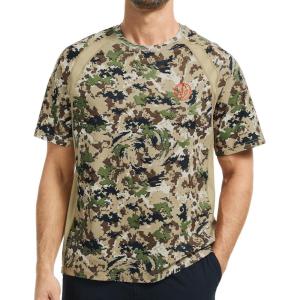 imageBASSDASH Mens Camo Shirt UPF 50 WrinkleFree Breathable Short Sleeve UV Protection TShirt for Hunting Hiking SR02MHighland