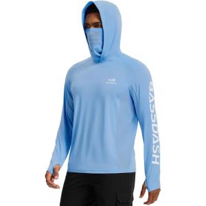 imageBASSDASH Mens UPF 50 Graphic Fishing Hoodie Shirts with Mask Pocket UV Long Sleeve Moisture Wicking FS47MCarolinaDry Fly