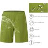 imageBASSDASH Mens 7 Fishing Shorts UPF 50 Lightweight Water Resistant Quick Dry for Hiking with Zipper Pocket FP06MPeridot Green