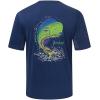 imageBASSDASH Mens UPF 50 Fishing Graphic TShirts Pocket Short Sleeve Shirt Quick Dry UV Sun Protection Casual Outdoor FS46MDark BlueMahi