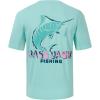 imageBASSDASH Mens UPF 50 Fishing Graphic TShirts Pocket Short Sleeve Shirt Quick Dry UV Sun Protection Casual Outdoor FS46MSeafoamJumping Marlin