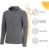 imageBASSDASH Mens UPF 50 Fishing Hoodie Shirts with Chest Pocket Lightweight UV Sun Protection Long Sleeve Hiking Sports FS34MHeather Grey
