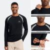 imageBASSDASH Mens UPF 50 WrinkleFree Fishing Shirt Long Sleeve Casual Tee with Breathable Mesh for Hiking Running SR01MBlack