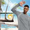 imageBASSDASH Mens UPF 50 WrinkleFree Fishing Shirt Long Sleeve Casual Tee with Breathable Mesh for Hiking Running SR01MRhino Grey