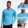 imageBASSDASH Mens UPF 50 WrinkleFree Fishing Shirt Long Sleeve Casual Tee with Breathable Mesh for Hiking Running SR01MRipple Water Gradient