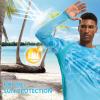 imageBASSDASH Mens UPF 50 WrinkleFree Fishing Shirt Long Sleeve Casual Tee with Breathable Mesh for Hiking Running SR01MRipple Water Gradient