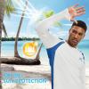 imageBASSDASH Mens UPF 50 WrinkleFree Fishing Shirt Long Sleeve Casual Tee with Breathable Mesh for Hiking Running SR01MWhiteVivid Blue Mesh