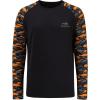 imageBASSDASH UPF 50 Fishing Tee for Men Camo Long Sleeve Shirt Quick Dry SweatshirtsBlackBlack  Orange Fishes