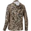 imageBASSDASH UPF 50 Mens Hunting Shirts with Mask Long Sleeve Camo Fishing HoodieDried Reeds