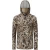 imageBASSDASH UPF 50 Mens Hunting Shirts with Mask Long Sleeve Camo Fishing HoodieDried Reeds